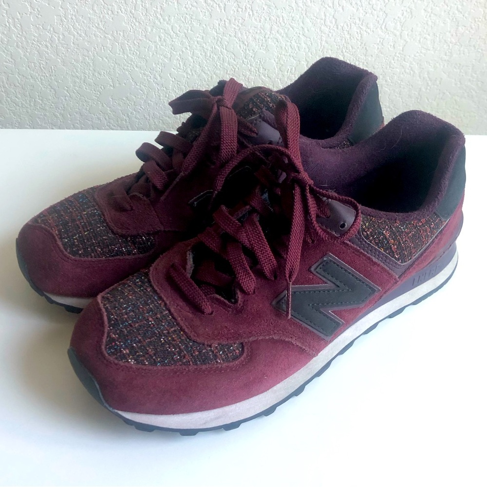 New Balance 574 Burgundy Sneakers Retro Style 9.5 Discount Shipping